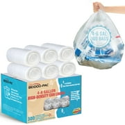 BEIDOU-PAC 4-6 Gallon Trash Bags, 300 Count, Unscented Clear Plastic Recycling Bags