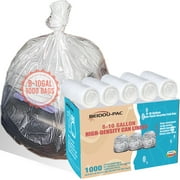 BEIDOU-PAC 8-10 Gallon Trash Bags, 1000 Count, Unscented Clear Plastic Recycling Bags