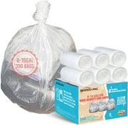 BEIDOU-PAC 8-10 Gallon Trash Bags, 300 Count, Unscented Clear Plastic Recycling Bags