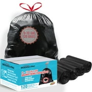 BEIDOU-PAC 8-10 Gallon Trash Bags Drawstring, 120 Count, Black & Unscented Medium Garbage Can Liners
