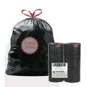 BEIDOU-PAC 8-10 Gallon Trash Bags Drawstring, 60 Count, Black & Unscented Medium Garbage Can Liners