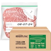 BEIDOU-PAC Gallon Food Storage Freezer Bags, 500 Count | Double Zipper, Freshness Easy Open Reclosable Clear Plastic Bags