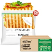 BEIDOU-PAC Sandwich Storage Zip Bags for Food On the Go, 300 Count| Double Zipper, Freshness Easy Open Reclosable Clear Plastic Bags
