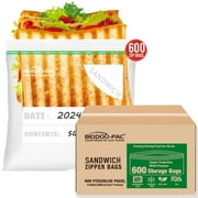 BEIDOU-PAC Sandwich Storage Zip Bags for Food On the Go, 600 Count| Double Zipper, Freshness Easy Open Reclosable Clear Plastic Bags