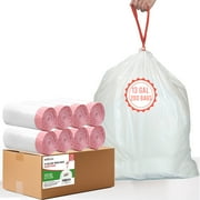 BEIDOU-PAC Tall Kitchen Drawstring Trash Bags 13 Gallon, 200 Count, Heavy Duty White & Unscented Can Liners