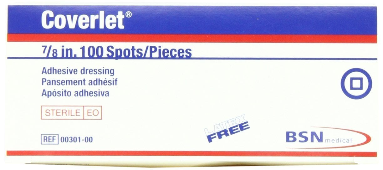 Coverlet Fabric Shapes Round Adhesive Dressing – 7/8 Inch, Box Of 100, Latex-Free, Flexible Fabric For Wound Care