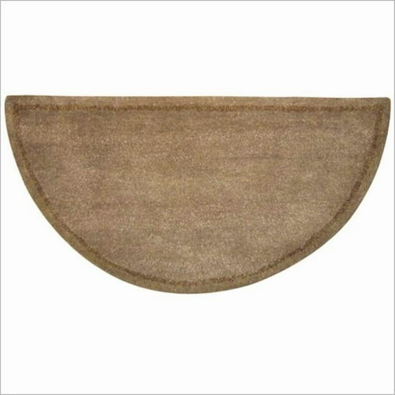 BEIGE HAND-TUFTED 100% WOOL HEARTH RUG