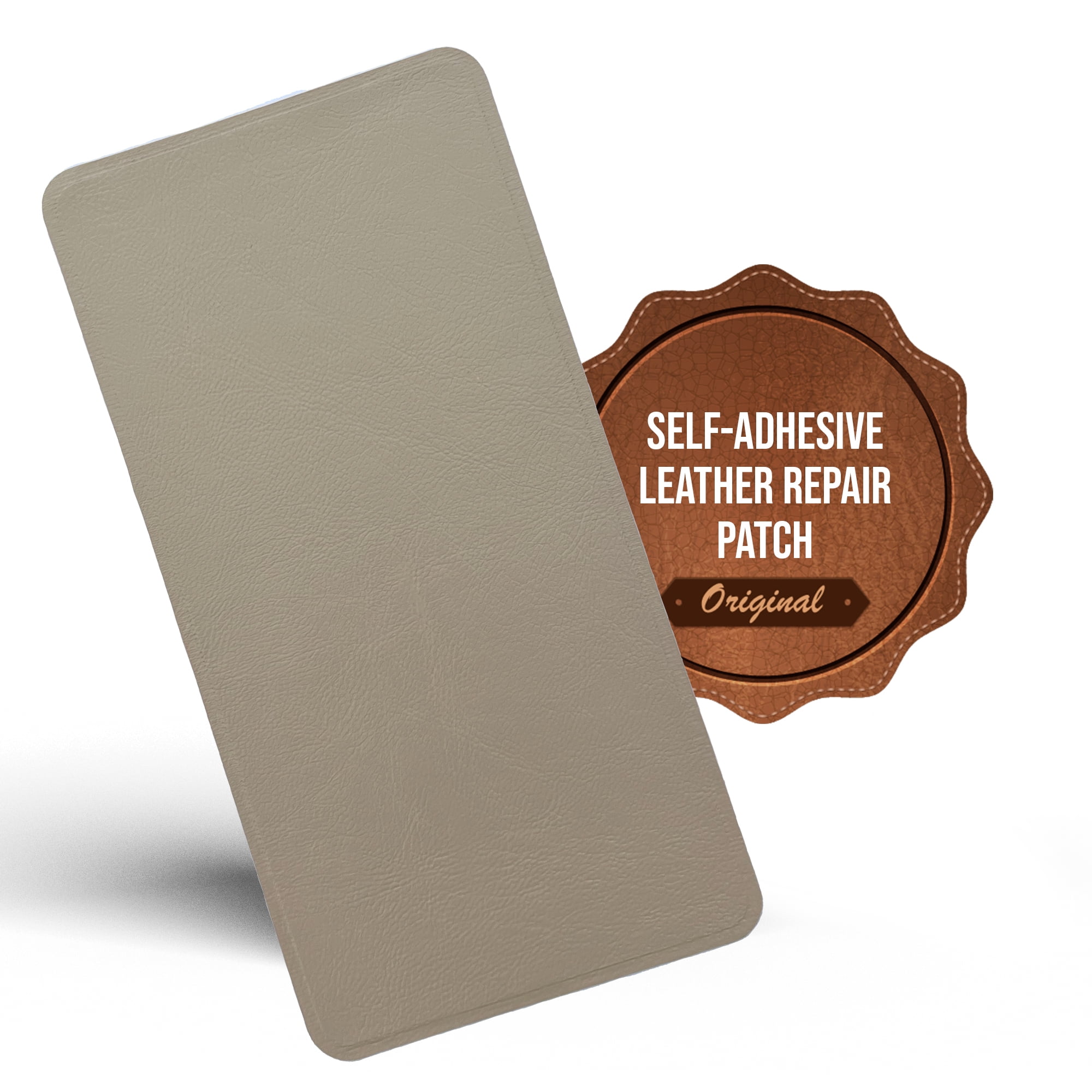 BEIGE Instant MastaPlasta Leather Repair Patch, Self-Adhesive Premium Leather Repair Patch for Upholstery. Large 8 x 4 in (20 x 10 cm). Sofa, Car Seat, Bags. Pressed edge for neatest finish.
