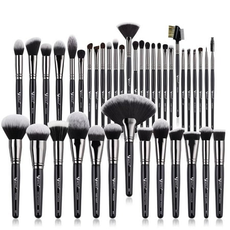 BEILI Black Professional Makeup Brush Set, Face Foundation Powder Eyeshadow Cosmetic Brush, 40PC Kit