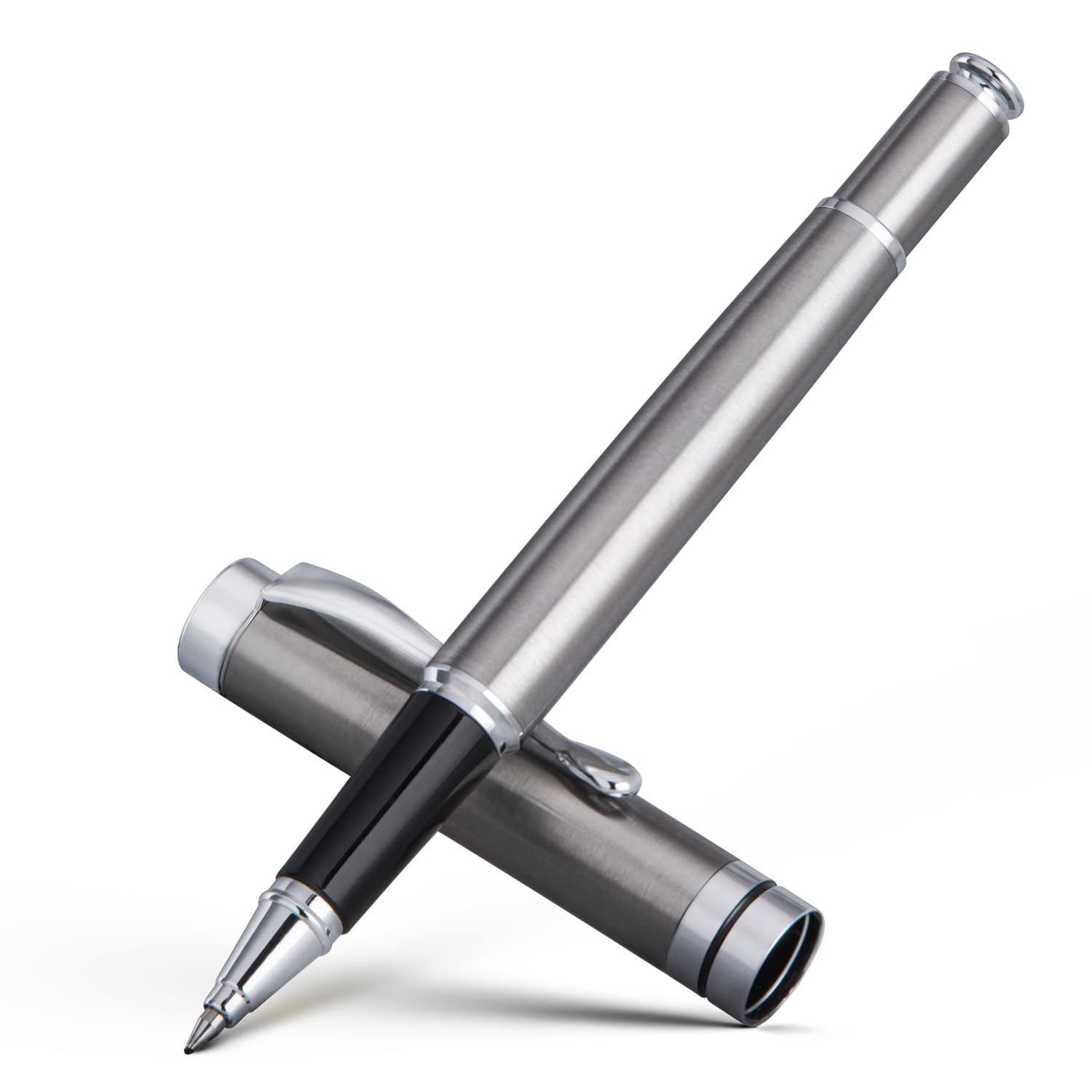 BEILUNER Silver Ballpoint Pens, Stainless Steel Body, Smooth Writing