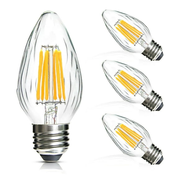 BEIMAX F15 6W LED Porch Light Bulbs for Outdoor, Equivalent 60W Incandescent Bulbs, Dimmable 2700K Soft White Flame with E26 Medium Base Wrinkle Glass, Post Bulbs for Ceiling Fan Outdoor Decoration