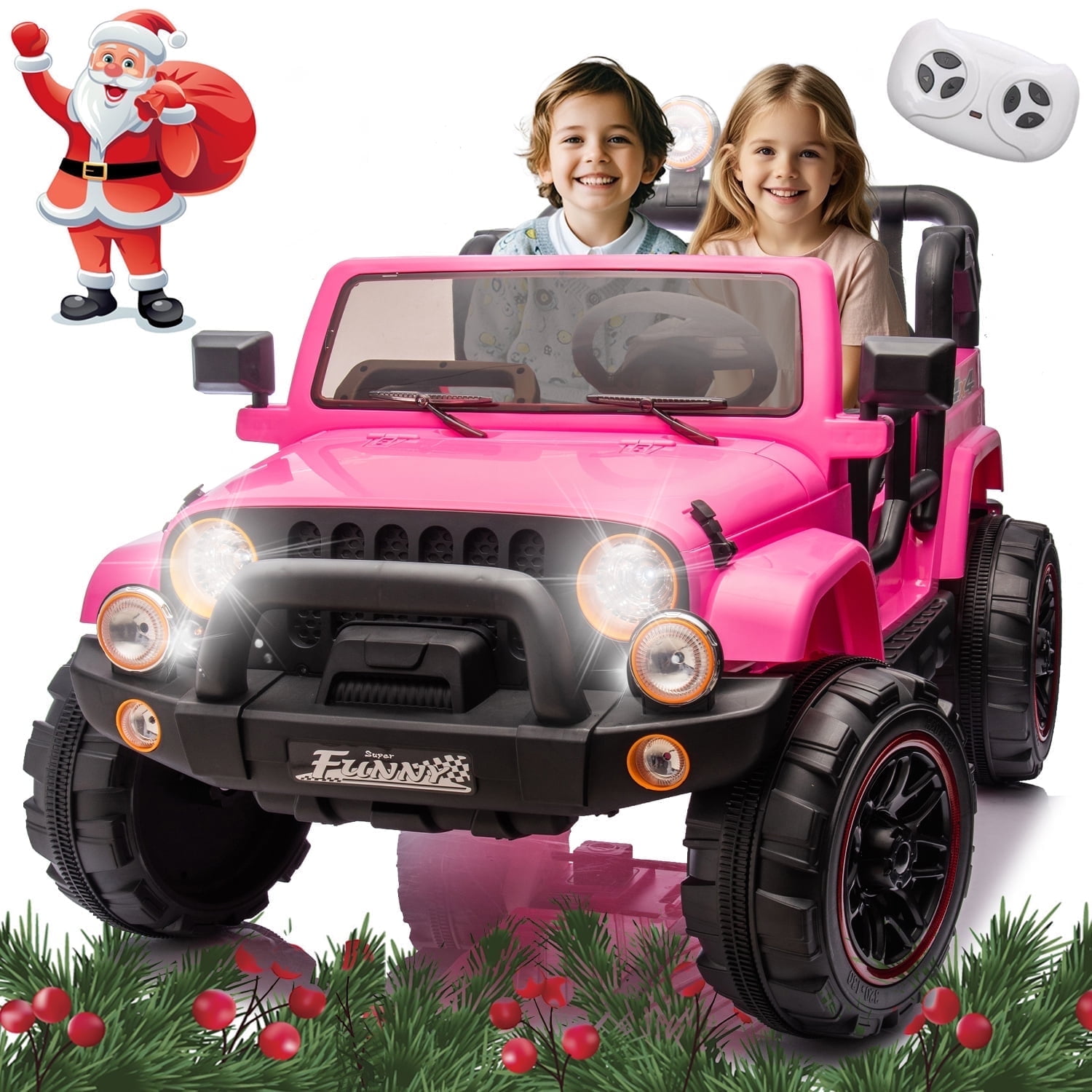 BEIMIMU 24V 2 Seater Kids Ride on Toy Car W/Parent Remote, Electric ...