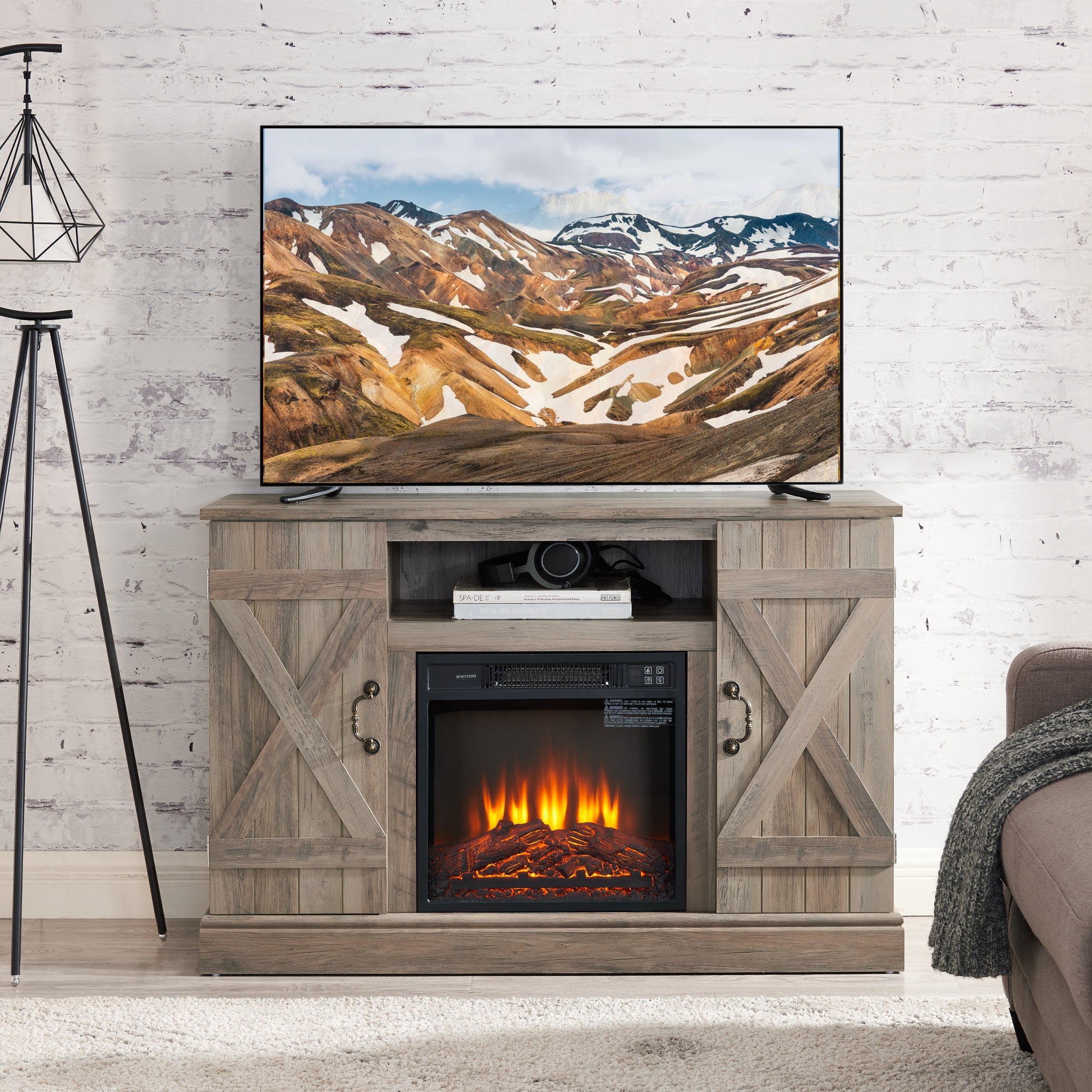 BEIMIMU Classic Fireplace TV Stand for 50" TV,Entertainment Center and ...