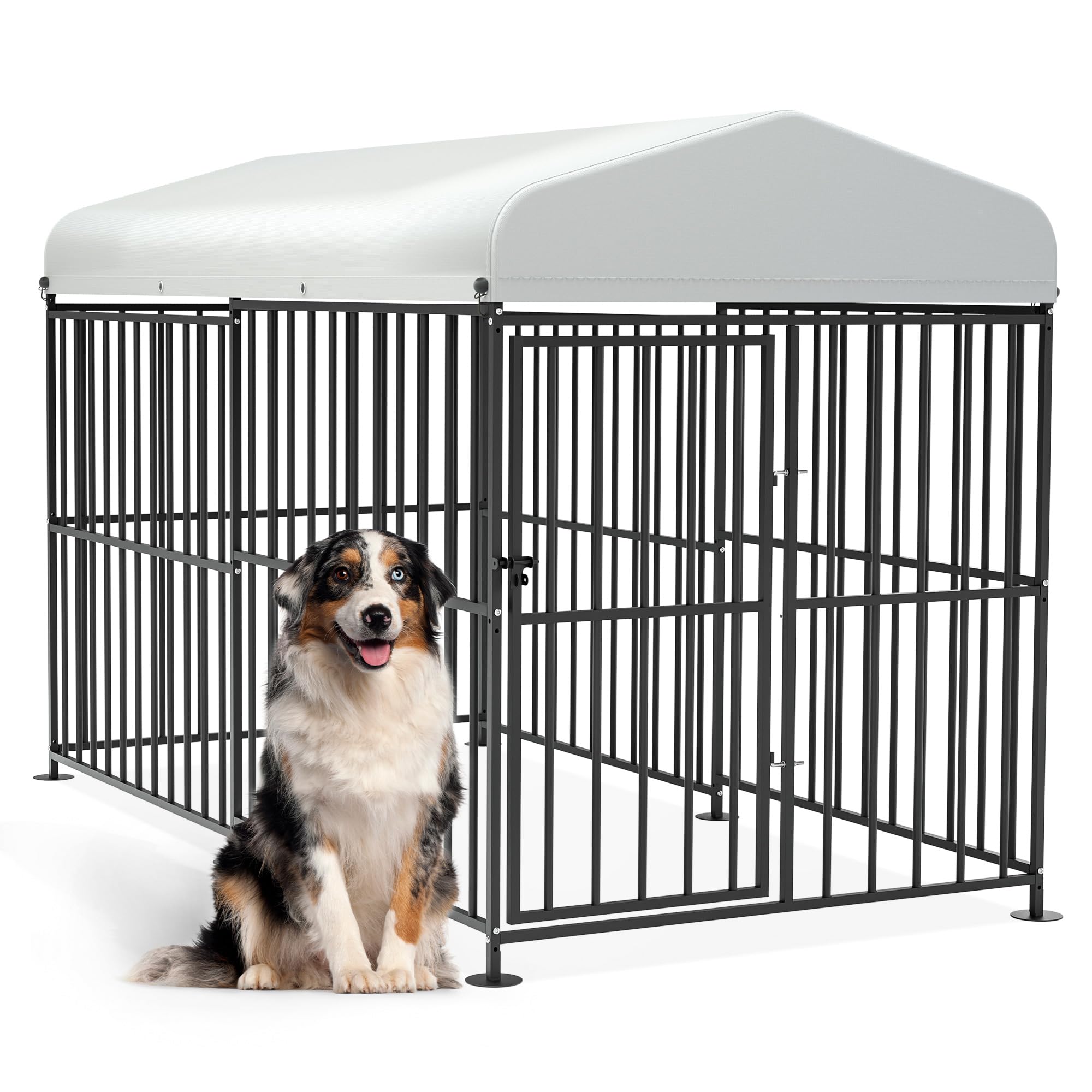 Gymax Large Pet Dog Run House Kennel Shade 7.5' x7.5' Roof Cover for