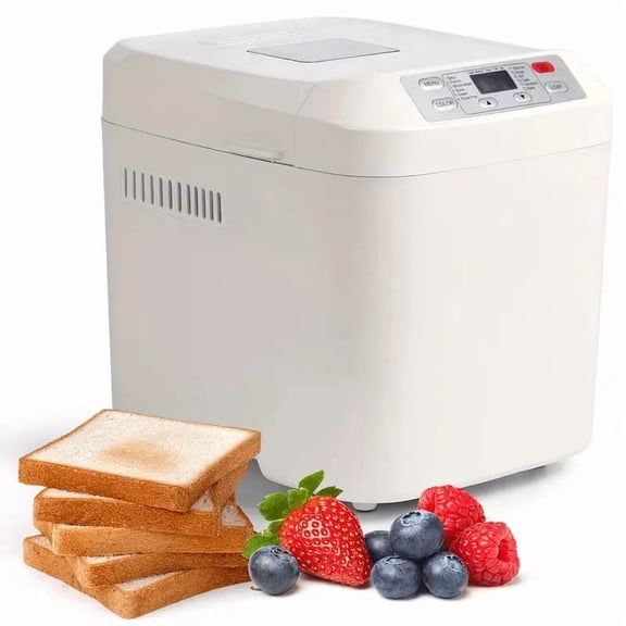 BEINILA 2LB Bread Maker, 12-In-1 Functionality, Gluten-Free Option, Nonstick Baking Pan, Two Loaf Sizes, 13-Hour Delay And 1-Hour Keep Warm Feature (White)