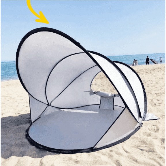 BEIOU Beach Tent for 2-3 Person, UPF 50+ UV Protection, Portable Sun Shelter, Easy Setup Sun Shade Beach Canopy with Carry Bag