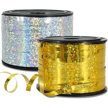 500 Yards Gold Shiny Metallic Curling Ribbon,Balloon String Ribbon For Gift Wrapping(457m X 5mm