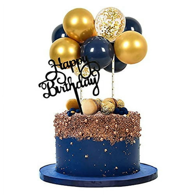 Gold Cake Topper Gold Cake Decorations, Happy Birthday Candles, Stars  Confetti