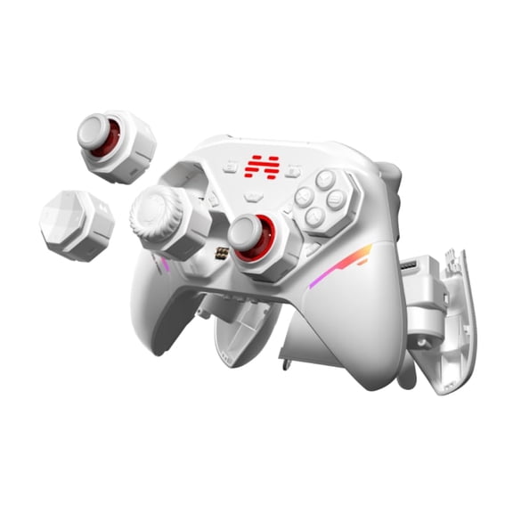 BEITONG PanGu Custom Modular Wireless Controller, Hot-Swap Joystick, Button & D-Pad Modules, Bluetooth Gamepad for PC, Switch/Switch 2, iOS, Android & Steam, White