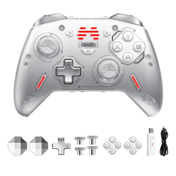 BEITONG Zeus 2 Optical Micro Switches Elite Game Controller for PC Switch Mobile,Keys Modular(Silver)