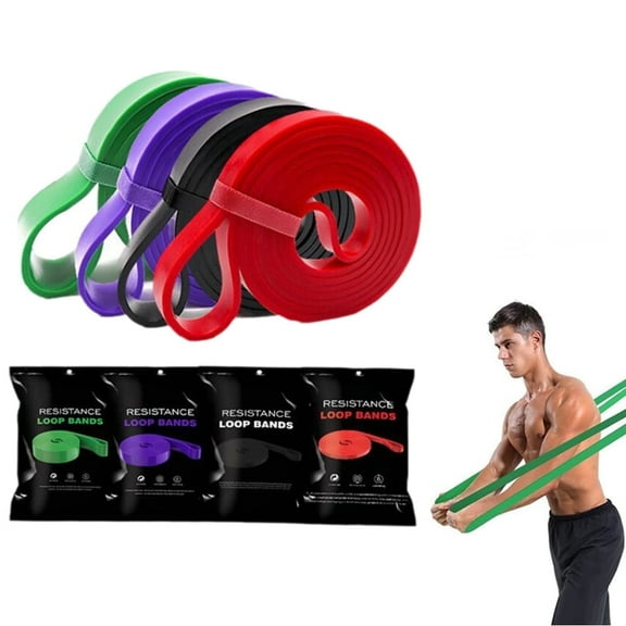 Fitness Resistance Loop Bands Set - TPE Rotational Molding, 15-125lbs Pull-up Assistance & Exercise Bands with Door Anchor, Handles & Carry Bag