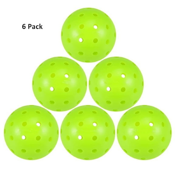 Seamless Outdoor Pickleballs - 0.92oz One-Piece Rotational Molded Pickle Balls for Practice & Training (6 pack, Green)