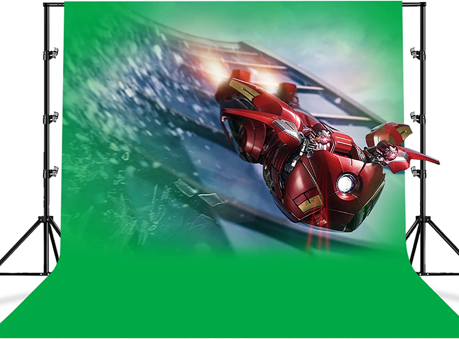 WEFAMALEII Green Screen Backdrop - 9.2 Ft X 20 Ft Non-Reflective Fabric For Photography & Video