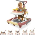 thumbnail image 1 of BEJOLO Foldable Baby Walker for Boys Girls, Baby Toys Sit to Stand Activity Center with Wheels, Seat and Height Adjustable 6 to 12 Months (Pink), 1 of 9