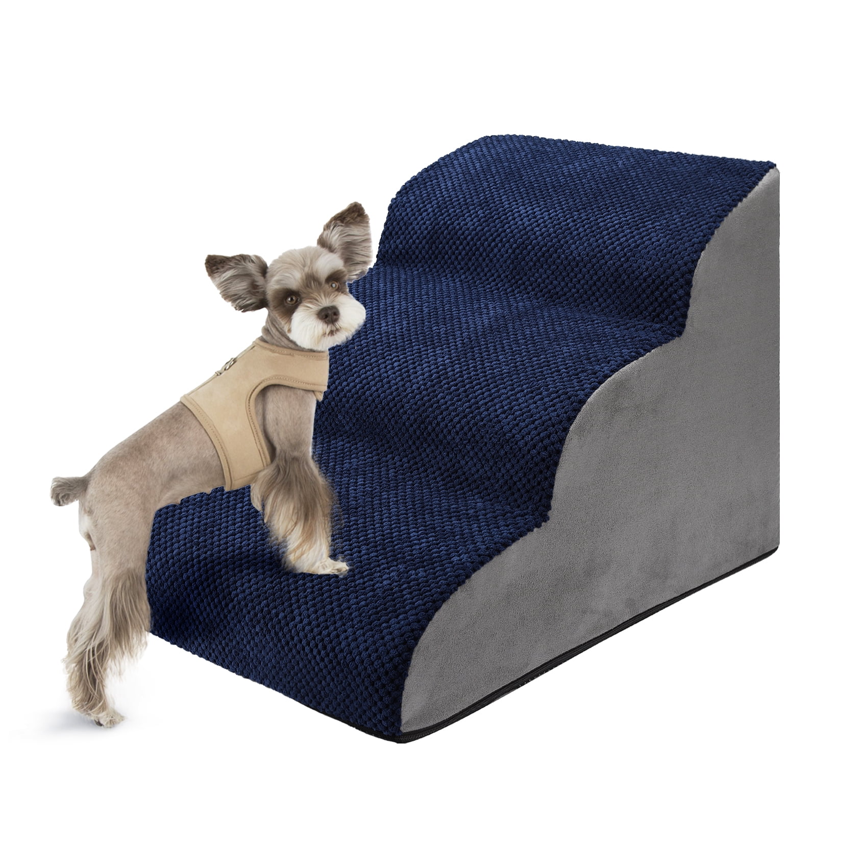 Blue High Density Foam Dog Stairs with Non-Slip Surface
