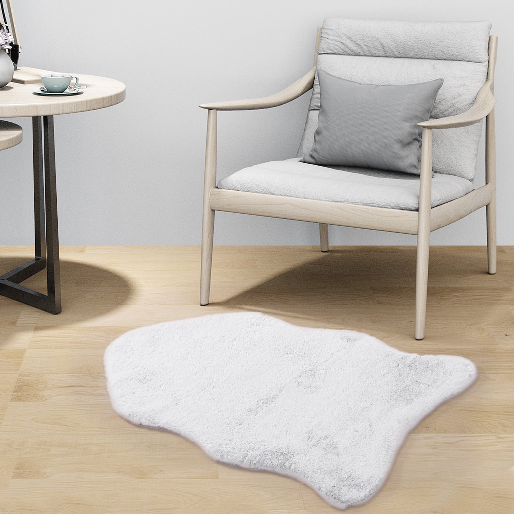 Bekay Faux Sheepskin Fur Area Rug Rabbit Chair Er Seat Pad Fuzzy Thick Carpet Mat For Bedroom Floor2 X 3 White Com
