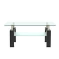 thumbnail image 1 of BEKAY Glass Coffee Table, Rectangle Glass Coffee Table with Metal Tube, Double Layered Glass Structure Modern Side Center Tables for Living Room, Office, 1 of 7