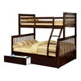 thumbnail image 1 of BEKids Traditional Wood Twin/Full Bunk Bed with 2 Drawers in Java Brown, 1 of 2