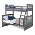 thumbnail image 1 of BEKids Traditional Wood Twin/Full Bunk Bed with Slats in Gray, 1 of 2