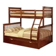 thumbnail image 1 of BEKids Wood Twin/Full Bunk Bed with Matching Trundle in Walnut, 1 of 2