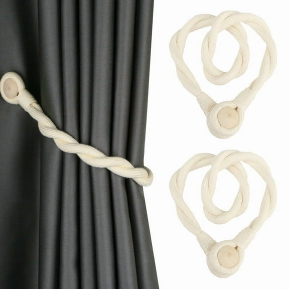 BEL AVENIR 2 Pack Magnetic Curtain Tiebacks Elegant Curtain Holders for Drapes Outdoor Window Treatment Holdbacks