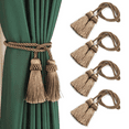 thumbnail image 1 of BEL AVENIR 4Pack Curtain Tieback Tassel Handmade Decorative Rope Flaxen, 1 of 6