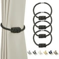 thumbnail image 1 of BEL AVENIR 4Pack Magnetic Curtain Tieback Clip Polyester Braided Knot Rope Charcoal, 1 of 6