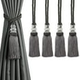 thumbnail image 1 of BEL AVENIR 4Pack Tassel Curtain Tieback Crystal Bead Charcoal Hanging Ball Rope Decoration, 1 of 5