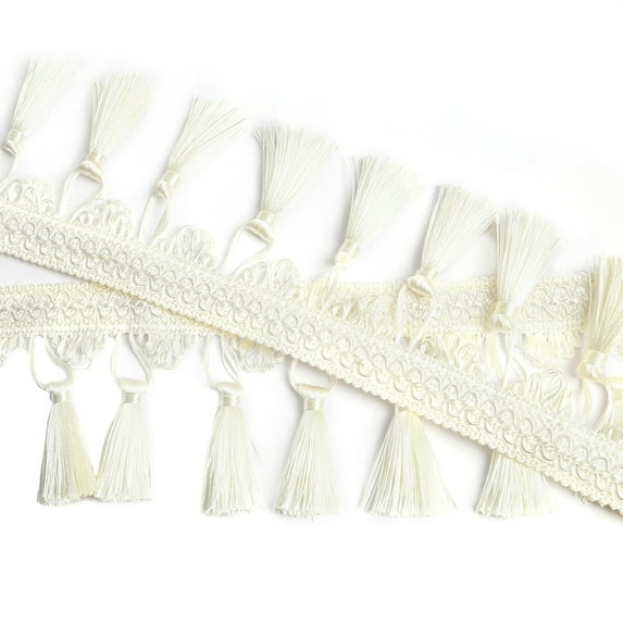 BEL AVENIR 6.5 Yard 3.5 inches Tassel Fringe Trim Curtain Sewing Lace Decorative White