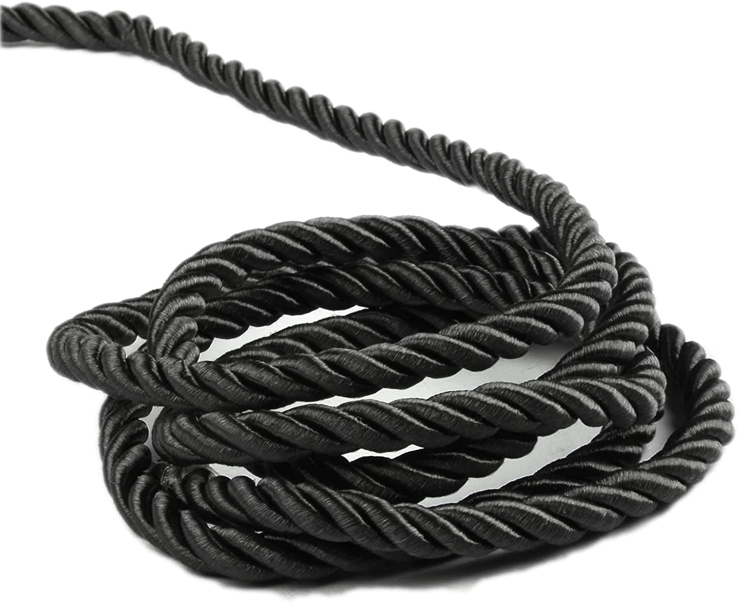 BEL AVENIR 9Yards Twisted Cord Wide 8mm Two Tone Charcoal Rope Craft ...