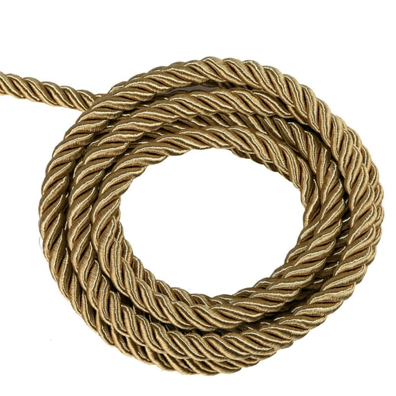 BEL AVENIR 9Yards Twisted Trim Cord Rope Wide 8mm Two Tone Gold Baroque Collection Thread String for Home Decor Crafts Making Costume Crafting (Gold)