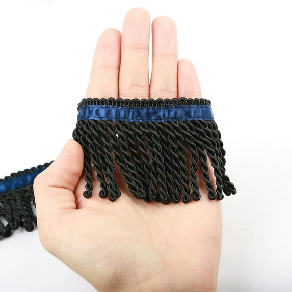 BEL AVENIR Curtain Fringes 5Yard 2.5 inches Fabric Trims Sewing DIY Decoration Black