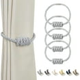 thumbnail image 1 of BEL AVENIR Magnetic Curtain Clip 4Pieces Silver Braided Buckle Rope, 1 of 6