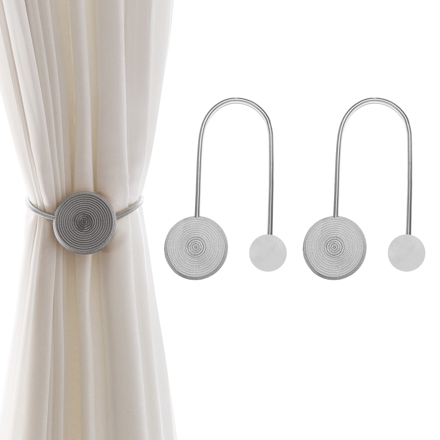 BEL AVENIR Magnetic Curtain Tie Backs 2 Pack Rope Curtain Holders for ...