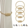 thumbnail image 1 of BEL AVENIR Magnetic Curtain Tieback 4 Pack Polyester Weave Rope Gold, 1 of 6