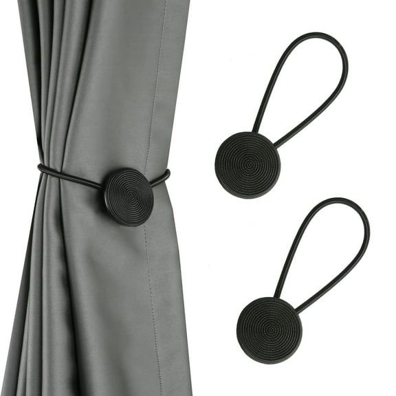BEL AVENIR Magnetic Curtain Tiebacks Classic Black, 2 Count