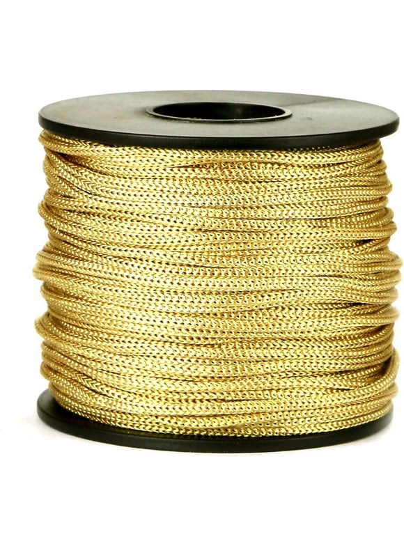 BEL AVENIR Nylon Satin Cord, 2mm 50 Yards Braided Lift Shade Cord for Necklace Bracelet String Cord, Blind Shade, Trim and Shoelaces (Gold)