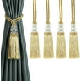 thumbnail image 1 of BEL AVENIR Tassel Curtain Tieback 4 Pack Crystal Bead Gold Buckle Rope, 1 of 5