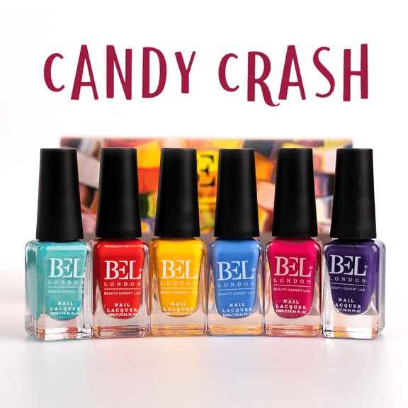 BEL London Candy Crash Luxury 6 Pack Nail Polish Set MultiColor
