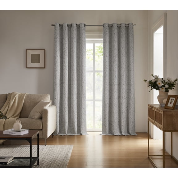 SUNSHIELD ATELIER SAN MARCO 100% Blackout Curtains for Living Spaces, Single Curtain Grommet, 50” x 84”, Gray